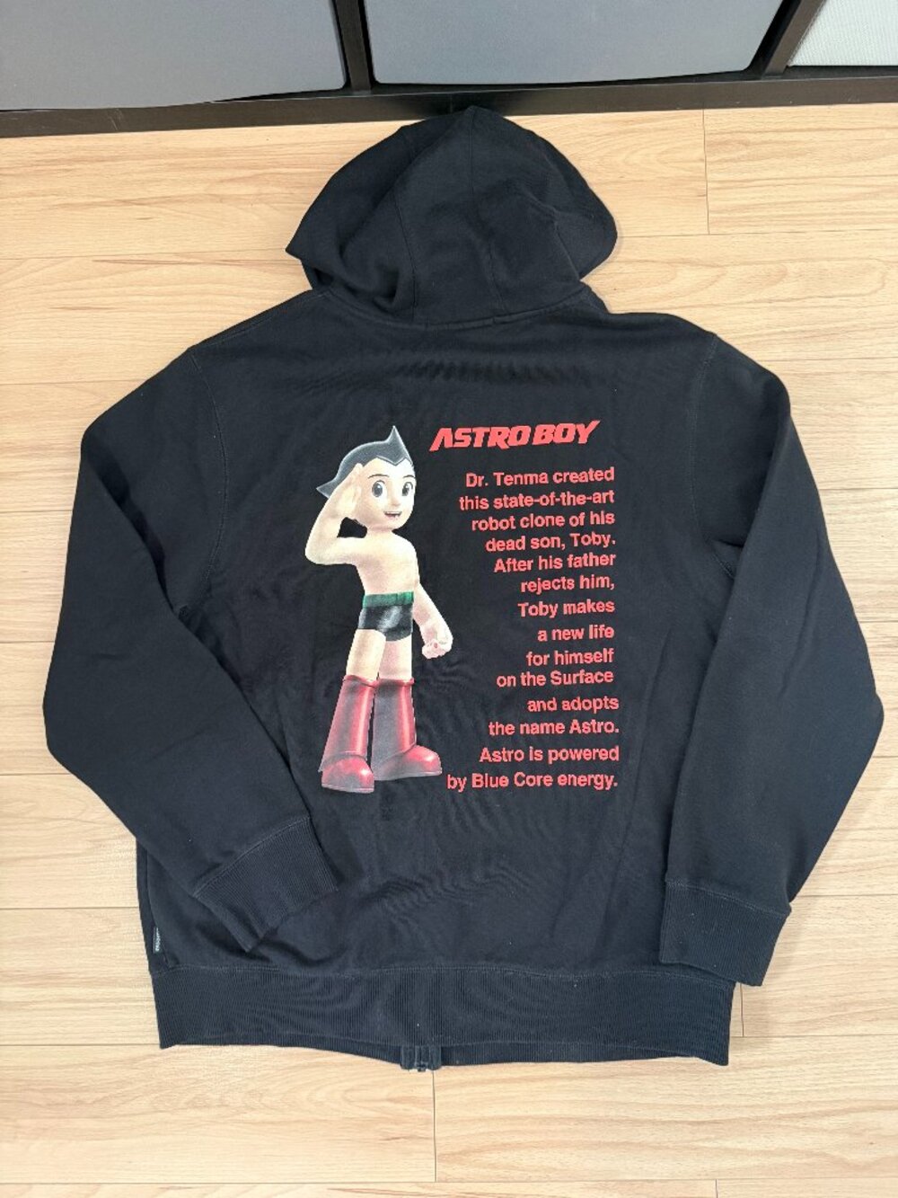 2009 OFFICIAL Baleno x Astro Boy Full Zip Hoodie Black Graphic M